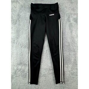 Adidas Climalite Women's Small (26X25.5) 3 Stripe Black Workout Tights